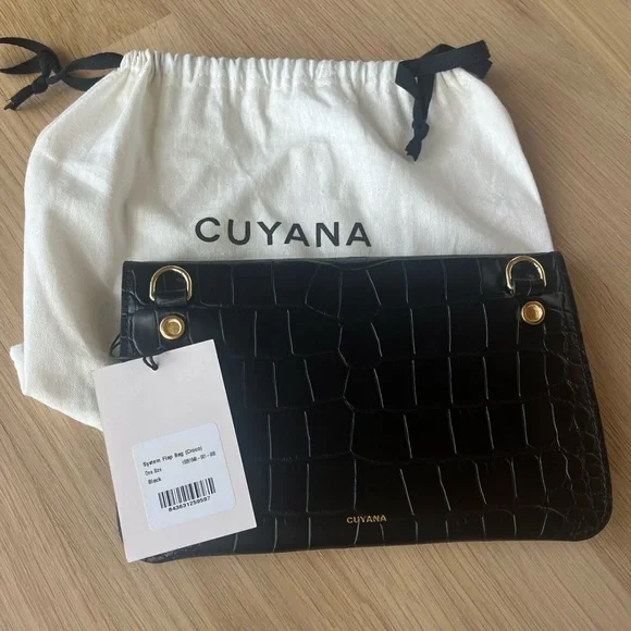 NWT Cuyana black croco system flap bag - Picture 3 of 4
